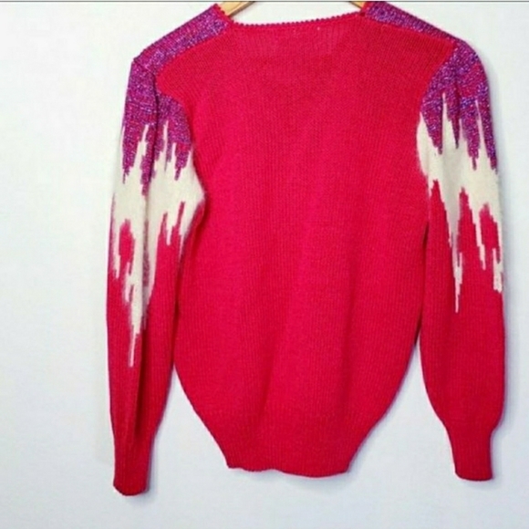 Christine | Barbiecore Vintage Pink Sparkle Sweater Small - Picture 6 of 9